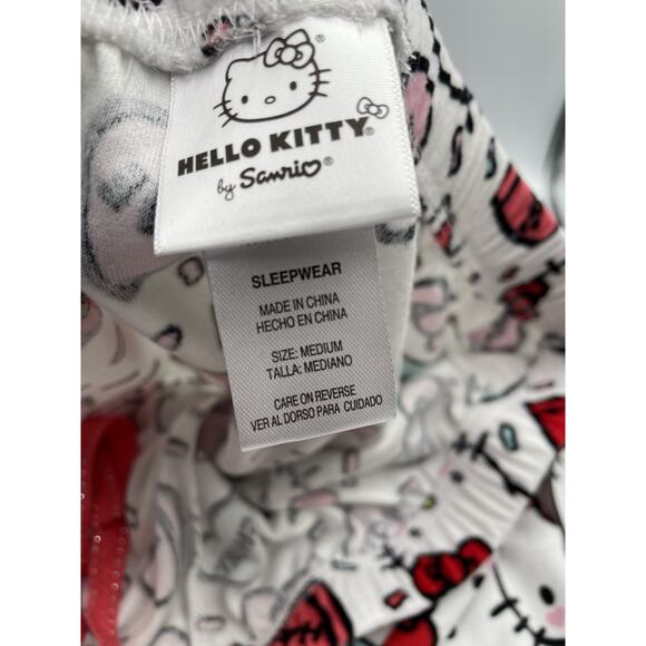 NWT Hello Kitty Conversation Heart Valentines Pajama Pants Lounge Women’s MEDIUM - Picture 5 of 5